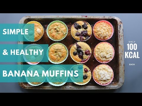 Low Fat Banana Muffins | Only 100 kcal each | Simple &amp; Healthy